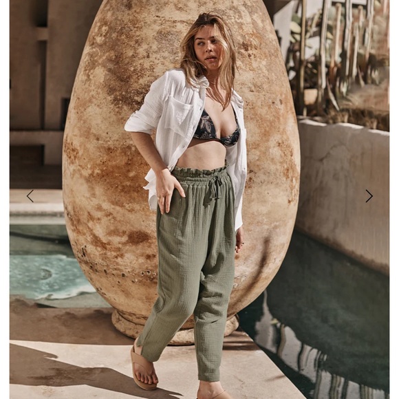 summersalt the going places gauze button-down camp long sleeve shirt - Picture 6 of 6